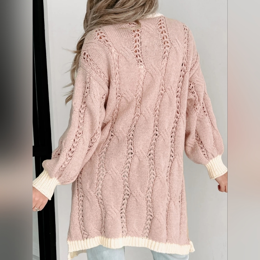 Color block long cardigan - Picture 2 of 3